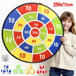 Sticky Ball Dart Board Game, 12pcs Family Party Games for Kids Adults, Fun Christmas Halloween Gift, Textile Material ar 15