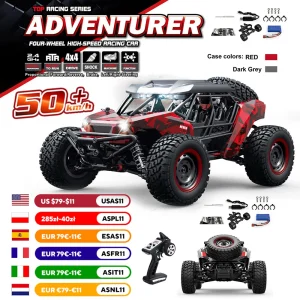 16106 1:16 50KM/H 4WD RC Car With LED Remote Control Off-road Cars High Speed Drift Monster Truck for Kids vs Wltoys 144001 Toys