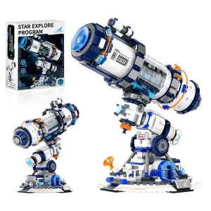 Space Telescope Building Block Set with Lighting,