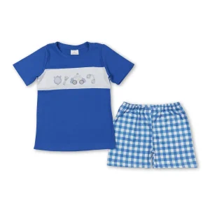 Boys Police Blue Shirt Shorts Outfits