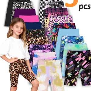 Random 5pcs girls yoga biker shorts,