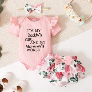 Newborn Baby Girl Ruffle Short Sleeved Romper